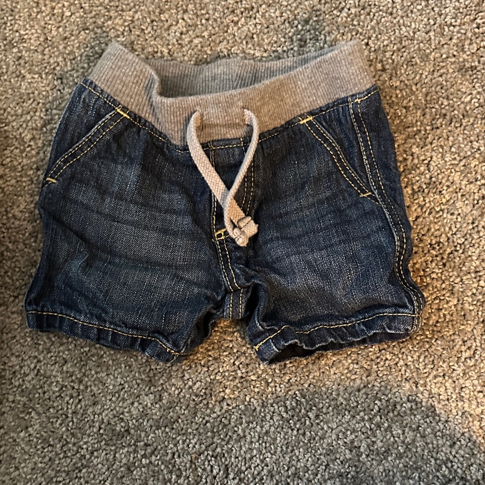 Old Navy Dark Blue Knit-Waist Denim-Style Shorts